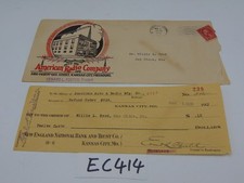 Vintage Ephemera American Auto Radio Mfg. Check 1928 Envelope Bankruptcy