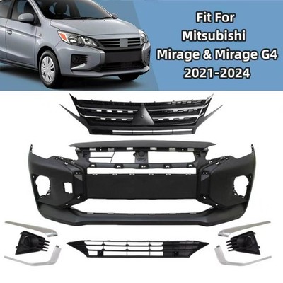 For Mitsubishi Mirage G4 2021-2024 Front Bumper Cover/Grille/Trim/Fog Light Set