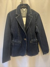 Brand New With Tags Free Assembly Women's Single Breasted Denim Blazer XS