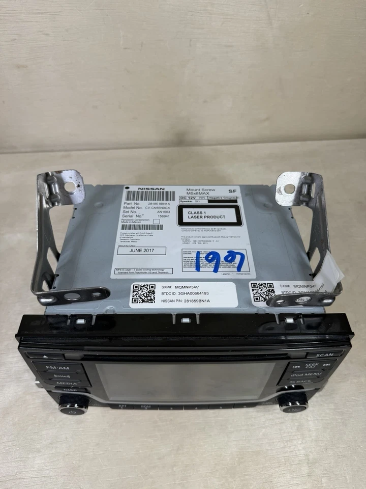 Radio de audio Frontier Sentra 2014-2019 reproductor multimedia de CD pantalla 28185 9BN1A ¡FABRICANTE DE EQUIPOS ORIGINALES! Foto 4 de 4