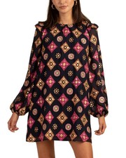 TRINA TURK Embroidered Embellished Caftan Blouson Sleeve Shift Dress XXL = 14/16