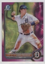 2022 Bowman Chrome Prospects Fuchsia Lava Refractor 46/199 Izaac Pacheco he0