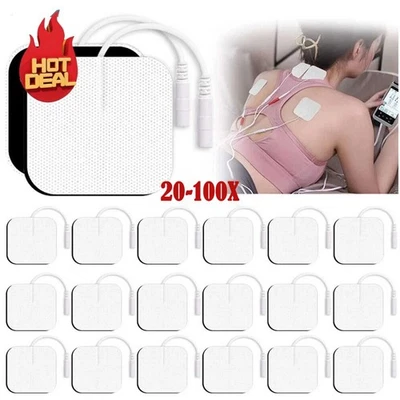 MARKENLOS TENS Elektroden Pads für Reizstrom Gerät.4x4cm. 2mm-Stecker.Klebeelektroden