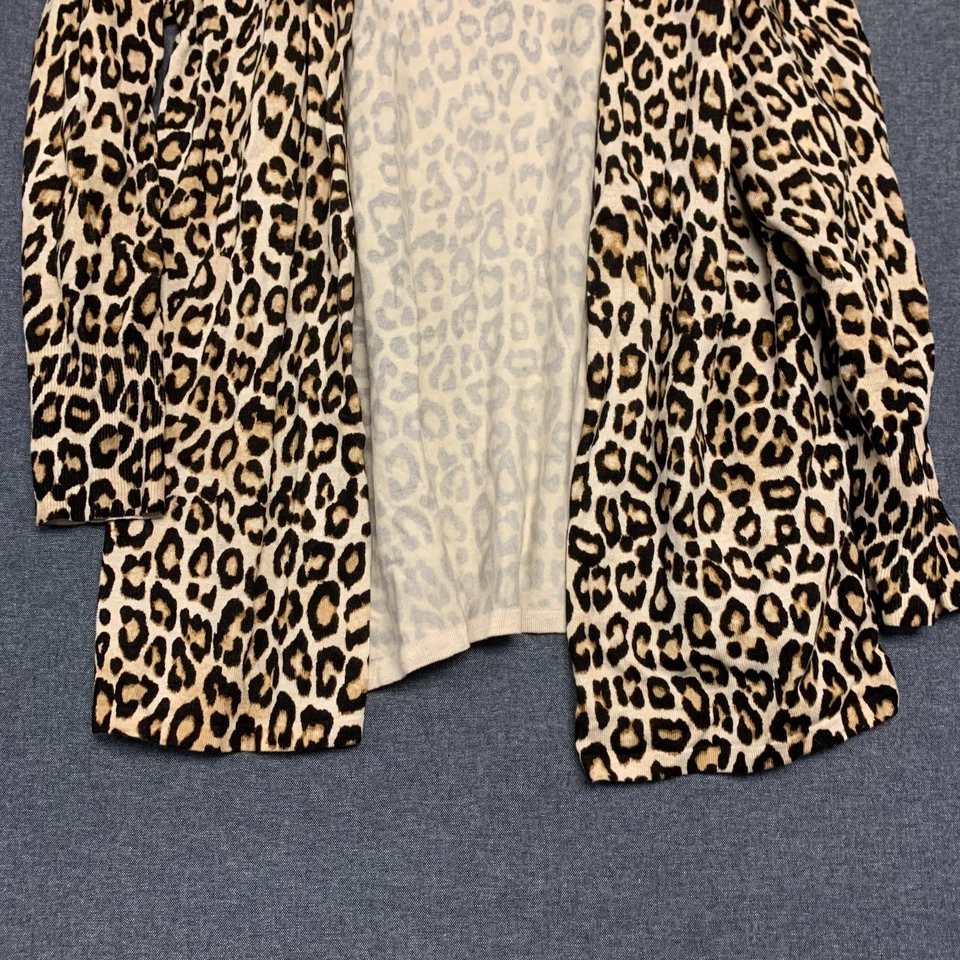 Cárdigan para mujer Chico talla 2 L marrón frente abierto suéter estampado animal leopardo Foto 3 de 4