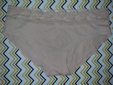 NEW Victoria secret Vintage logo Lace Trim hiphugger Panty Size Large Nude