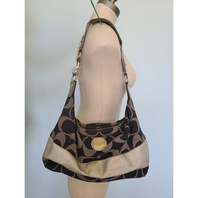 Coach Carly Signature Logo Hobo Micro Purse Denim Sparkly Y2K It Girl McBling