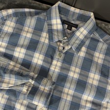 Banana Republic Long Sleeve Button Up Plaid 100 Cotton Shirt Men 16-16.5L READ