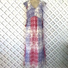 Knox Rose Boho Floral Print Ruffled Sleeves Maxi Dress