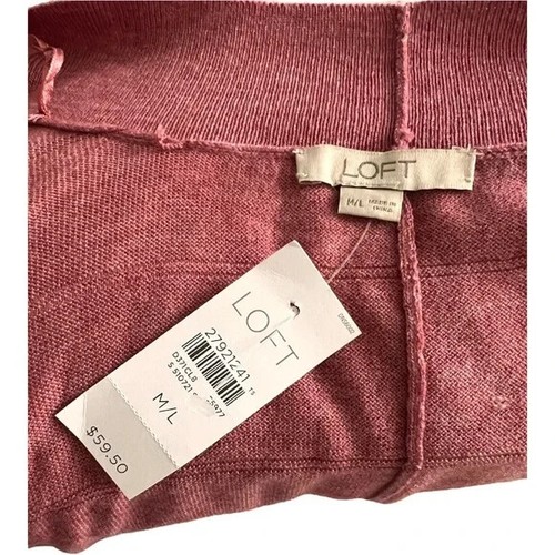 Loft Clothing Women's Pink Knit Short Sleeve Kimono Cardigan Womens M/L - Picture 9 of 9