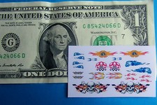 HO 1:87 Slot Car OR 1/64 Diecast Car CUT  PEEL CLEAR Stickers FLAMES  SKULLS