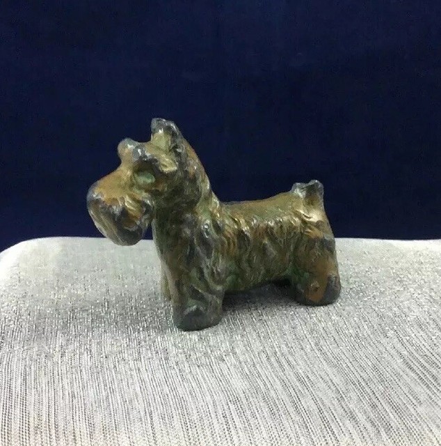 Vintage Small Cast Iron Dog Scottish Terrier 2" eBay