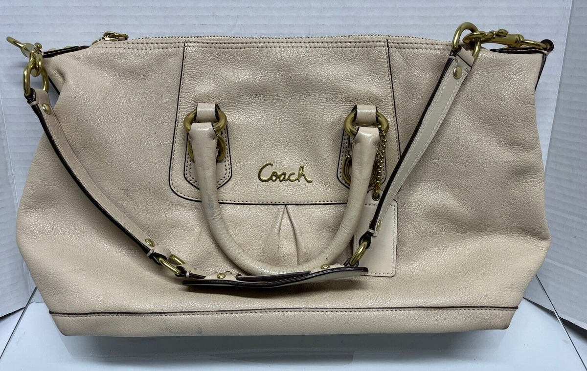 Coach Beige Leather Satchel Shoulder Bag No. K1049-F15445 | eBay