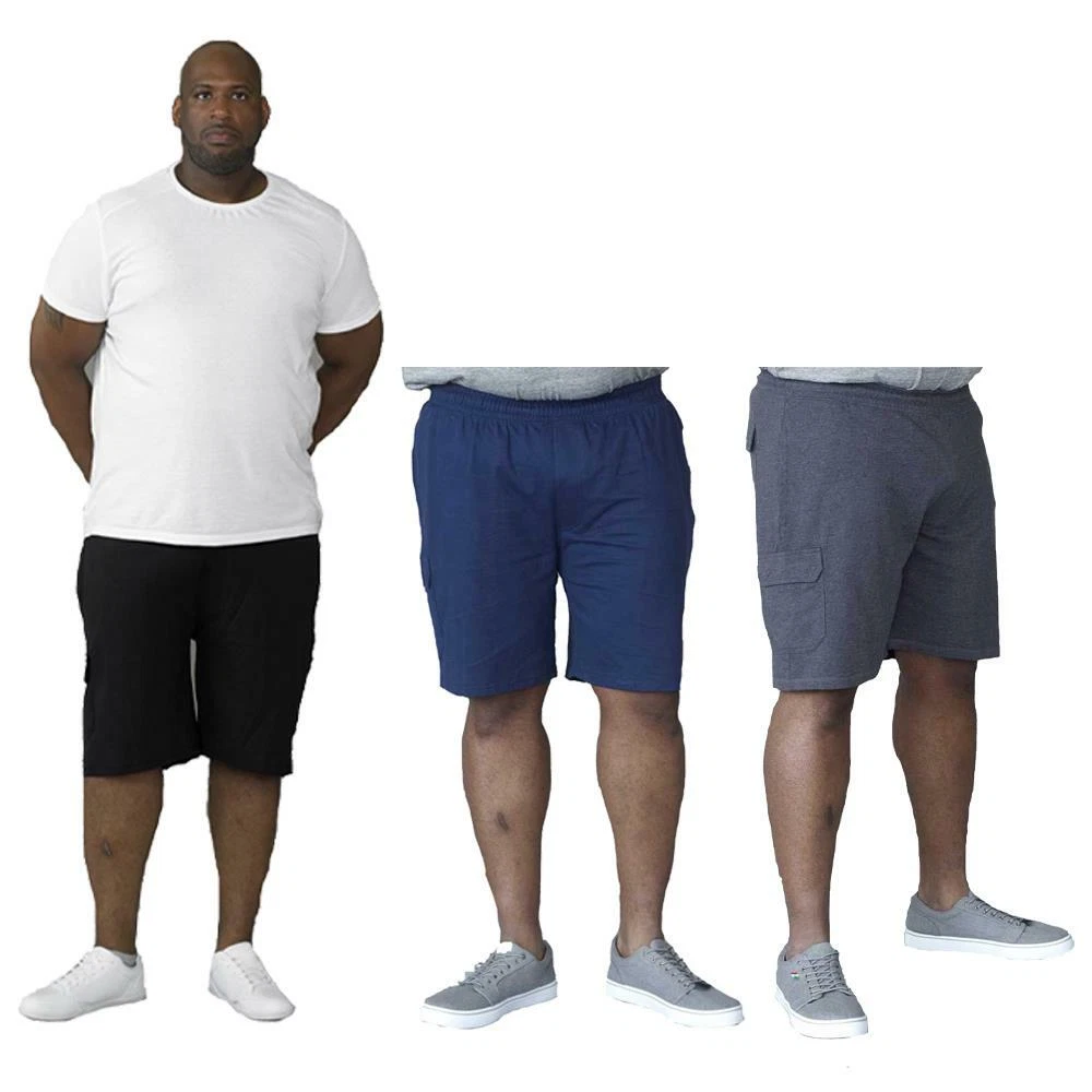 D555 King Size Lightweight Fleece Cargo Sweat Shorts Casual Big & Tall Half Pant