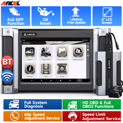 ANCEL HD8000 Diesel Heavy Duty Truck Diagnostic Tool DPF Regen Idle Speed Adjust