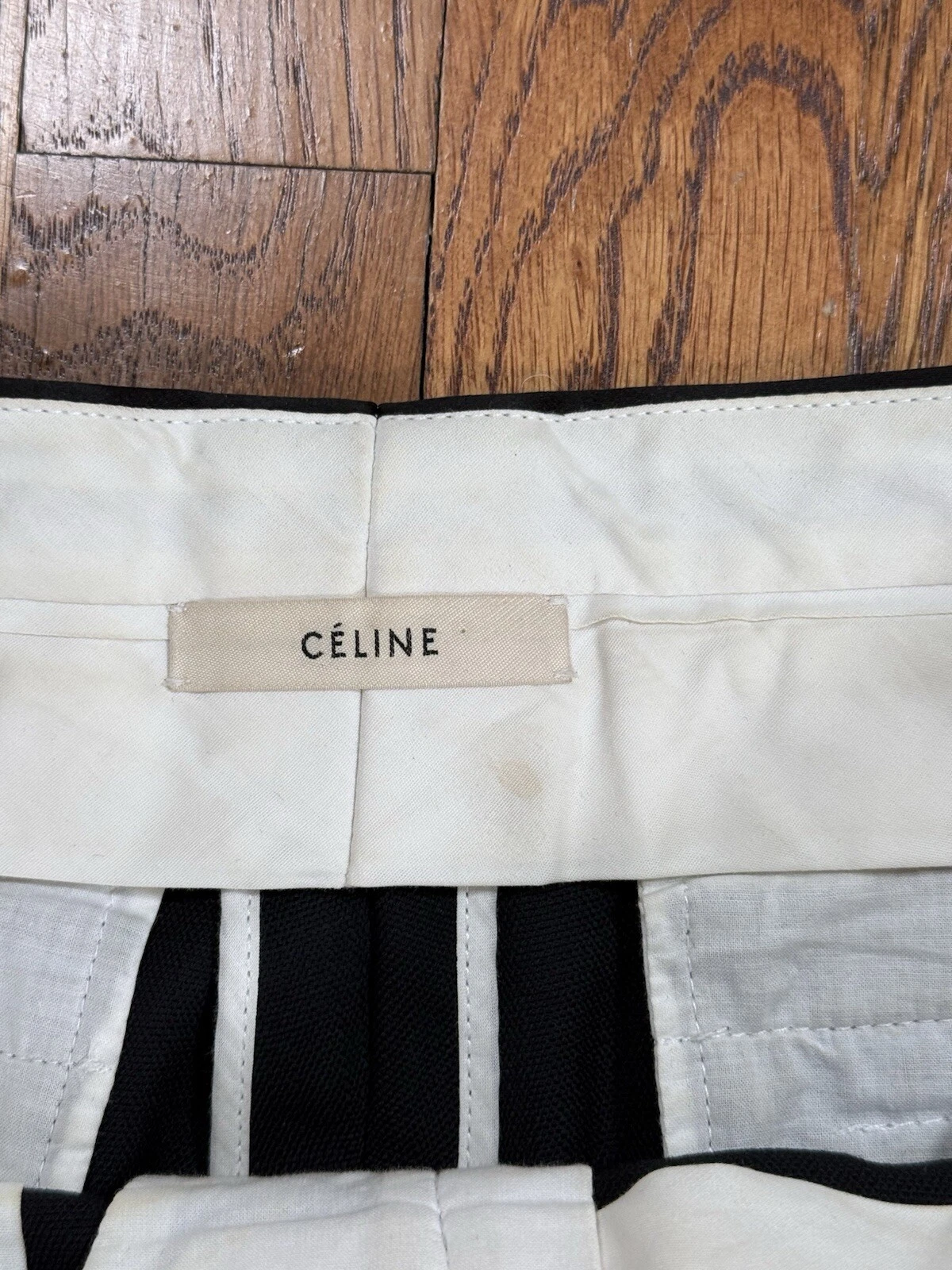 Pantalone vestito Celine plissettato nero Made in Italy taglia 40 34x26