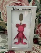 Baublebar X Disney Hot Pink Mickey Mouse Bag Charm NIB Keychain NEW