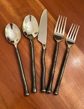 Gourmet Settings MONTANA   Stainless Flatware Wavy Black Handle - Choice