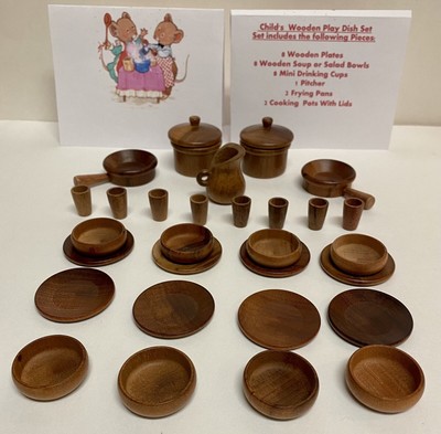 wooden play plates
