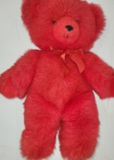 Vintage Russ Teddy So Brite 16 Inch Red Teddy Bear Plush Stuffed Animal