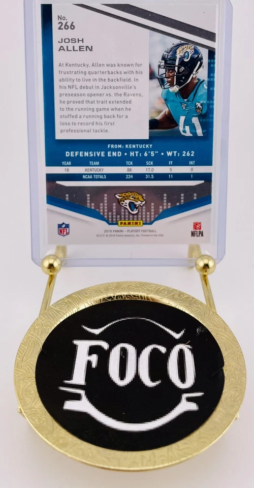 2019 Panini Playoff Rookies 1st Down /99 Josh Allen #266 Rookie RC - Image 2 of 2