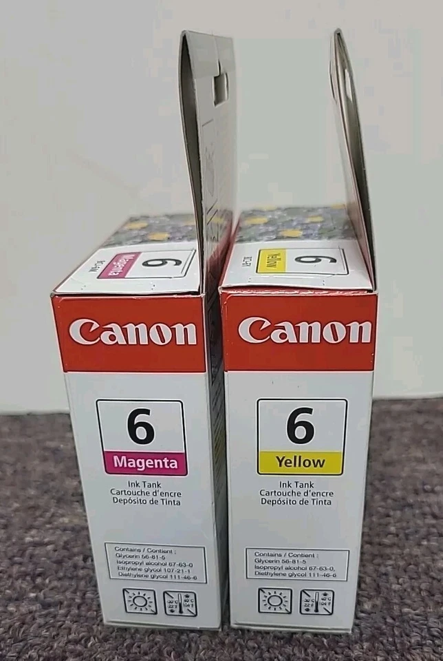 Canon Pixma 6 Ink Cartridges Yellow BCI-6Y & Magenta BCI-6M Genuine OEM  SEALED  - Image 4 of 4