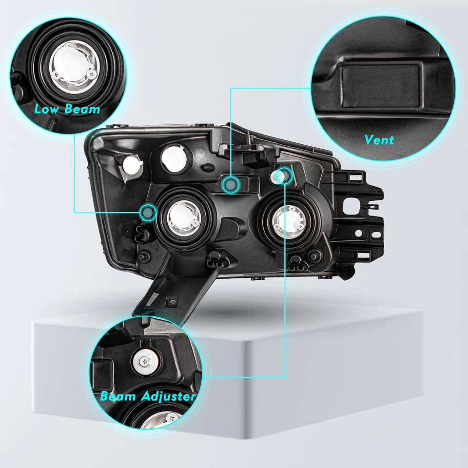 For 2004-2015 Nissan Titan/2004-2007 Armada Chrome Headlights Lamps Left+Right  - Image 3 of 4