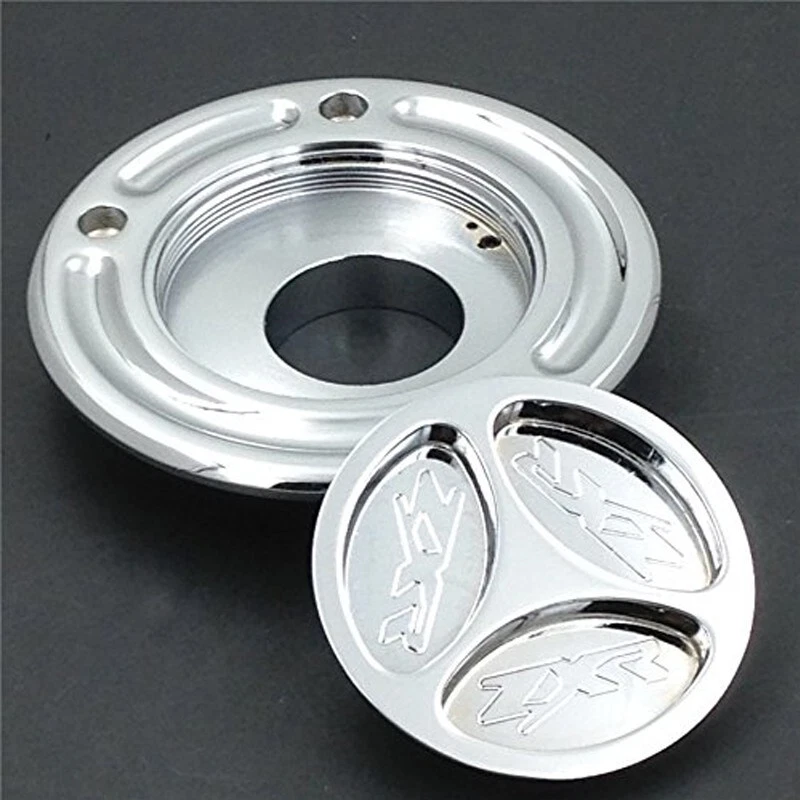 铬无钥匙油箱气盖适用于川崎忍者ZX10R 2004-2008 ZX14 06-08 — 第 2/4 张图片