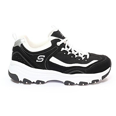 Skechers Women's S Sport Athletic Sneaker Black White Comfort Shoe F190-2  Size
