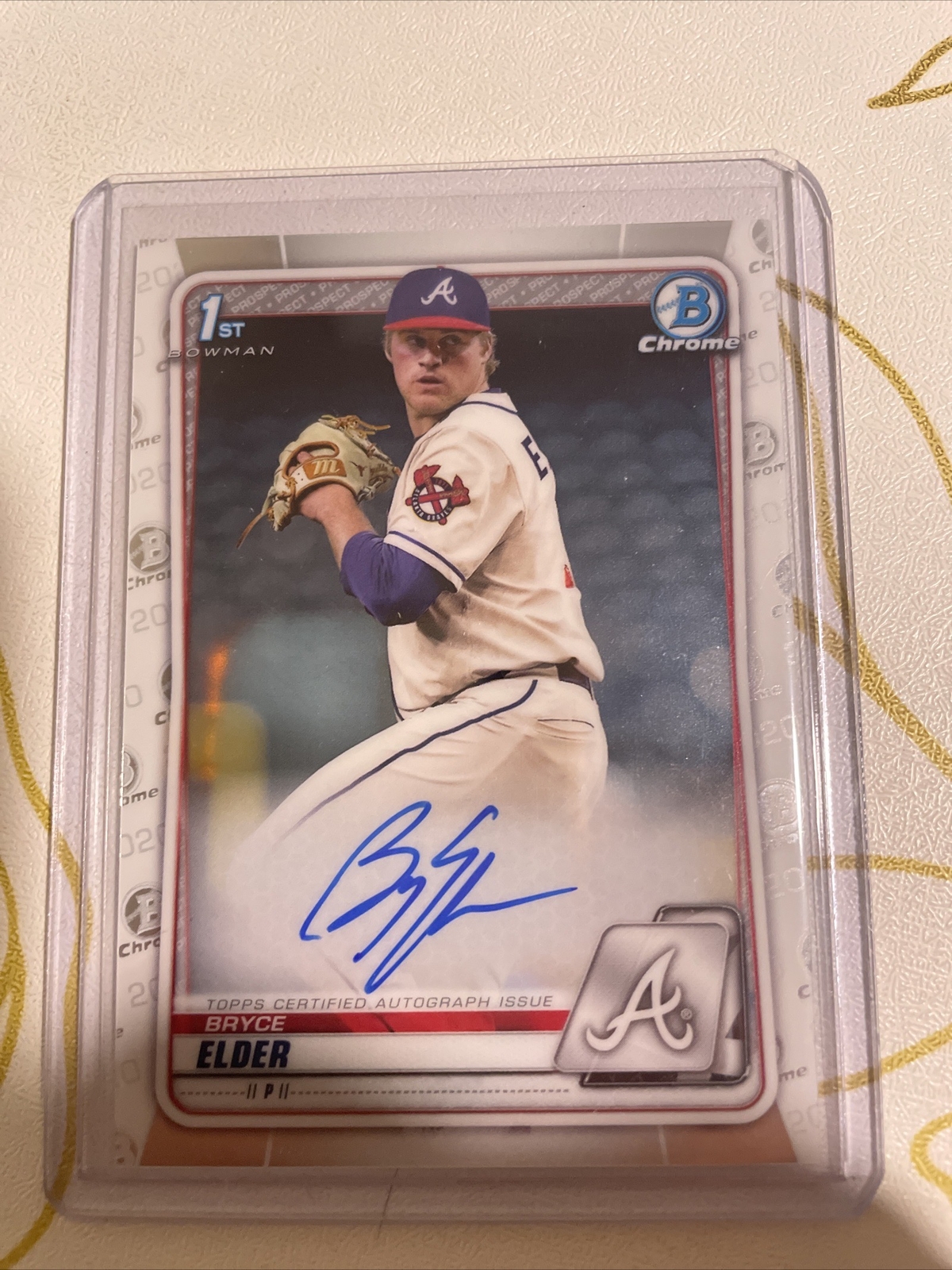 2020 Bowman Chrome Draft Bryce Elder 1st Prospect Auto #CDA-BE Braves Topps