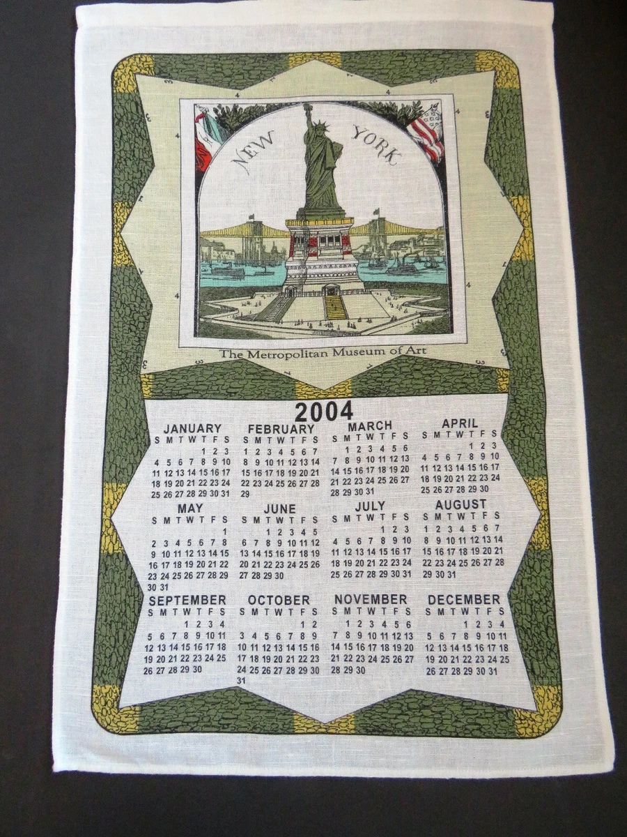 2004 Calendar Towel NEW YORK Metropolitan Museum of Art - Statue of Liberty  | eBay