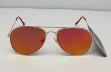 Foster Grant FGX INT - Polo - Gold Aviators Pink Mirror Womens Sunglasses 100%UV