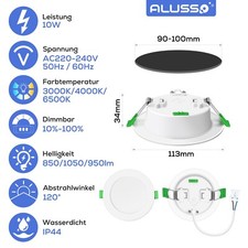 LED Einbaustrahler Decken Leuchte Flach Strahler Dimmbar 230V Einbau Spot 1050lm