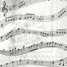20 Servietten"Music Notes"Schrift*Noten-Linien*Musik*Melodie*25x25 Vintage