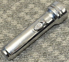 Vintage Burgess Flashlight Made in USA - Chrome 7" Long