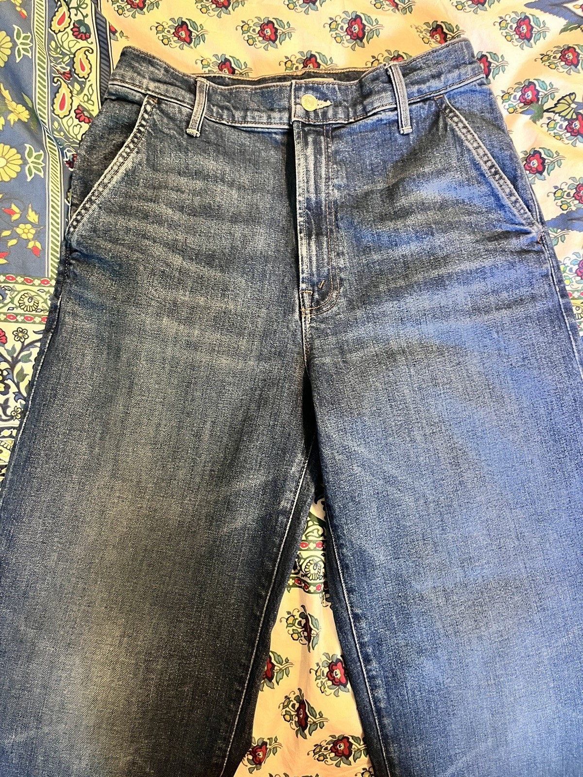 Mother High Waist Spinner Skimp Wide Leg Jeans Size 28X28 RN 133376 | eBay