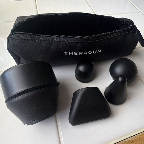 Theragun Massage Gun Attachments Set 5 Heads w/ Black Zip Case, Percussion