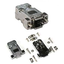 DB9 9 Pin D-SUB Metalized Plastic Hood Cover Screw Type For Solder Cup Connector