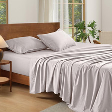 100 French Linen Sheets Queen Size Set- 4pc Breathable Bedding for Hot Sleepers