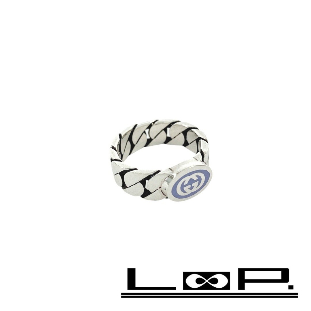 Gucci Interlocking Ring Accessory SV925 Silver Bl… - image 1