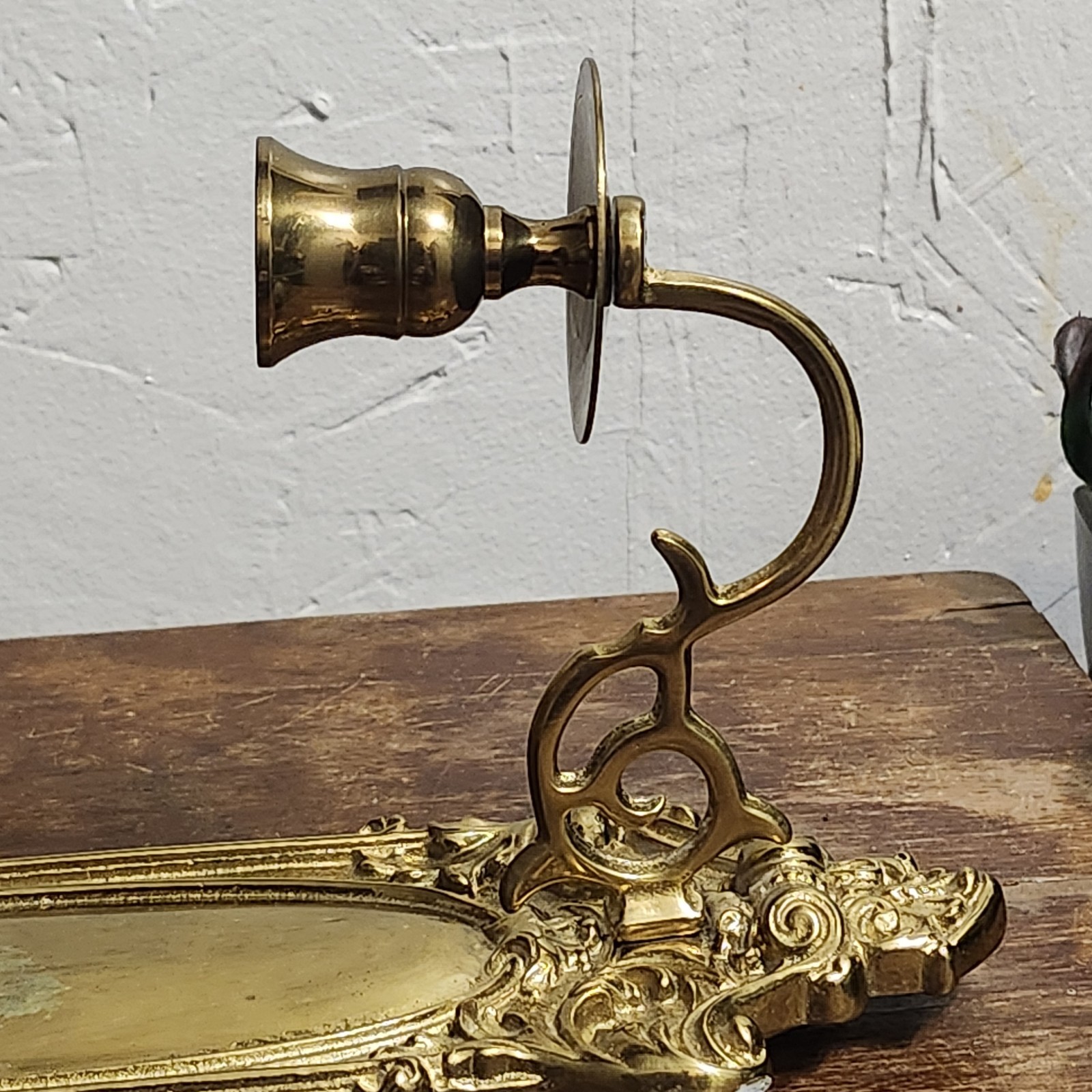 Pair Tell City Ornate Polished Brass Candle Holder Wall Sconces Pattern 4006 15"