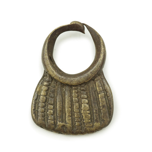 Old Large Brass African Pendant 1.75"x1.25" (2365C016)