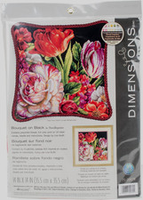 Dimensions Bouquet On Black Needlepoint Kit 1...