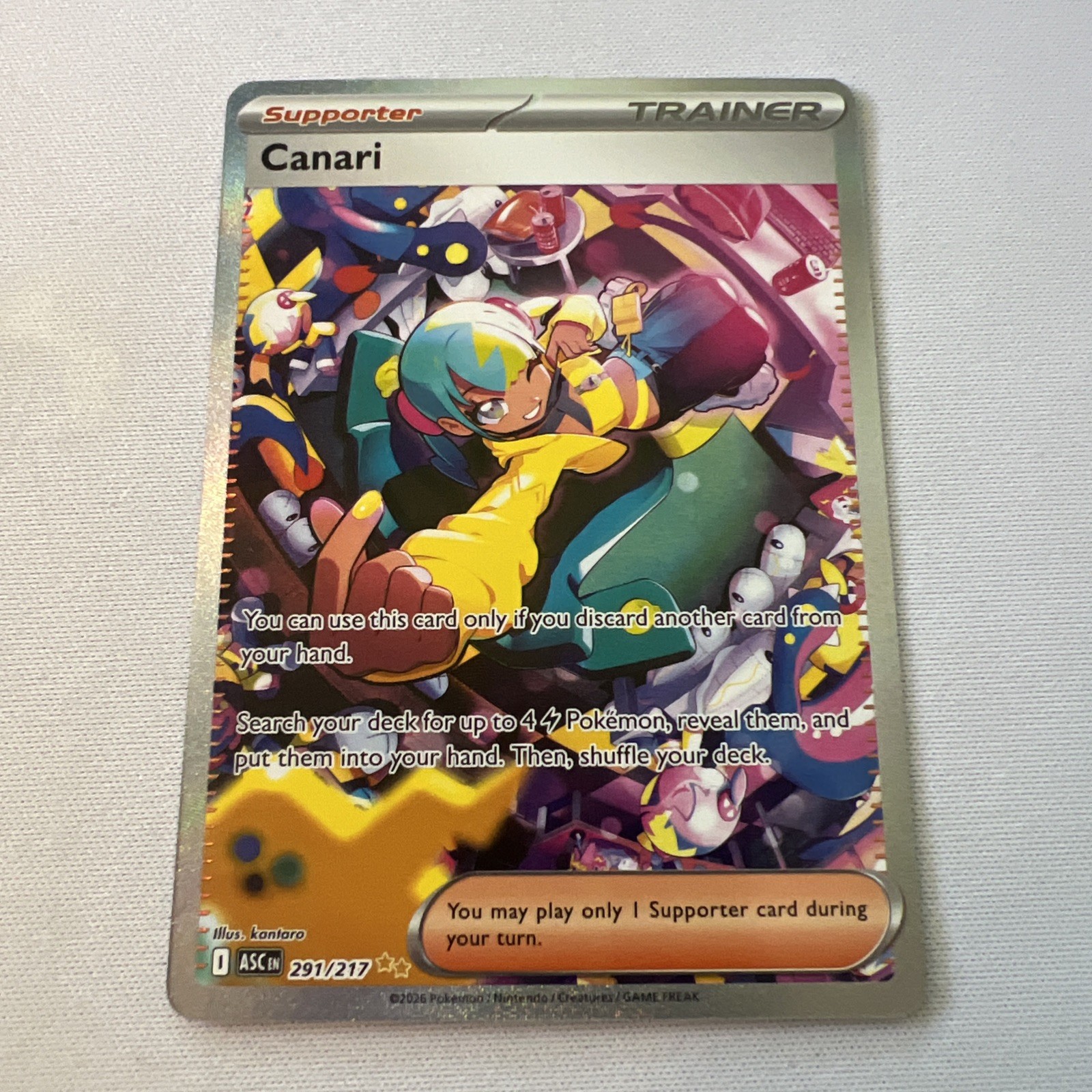Pokemon TCG Ascended Heroes Canari 291/217 Special Illustration Rare NM