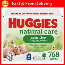 Huggies Natural Care Sensitive Baby Wipes, Unscented, Hypoallergenic, 99 Purifi