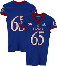 Kansas Jayhawks Team-Issued #65 Jersey from 2018-21 NCAA Football Seasons - L