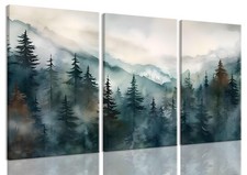 Canvas Wall Art Mountain Framed Wall Art Set of 3 Boho Nature Landscape Picture