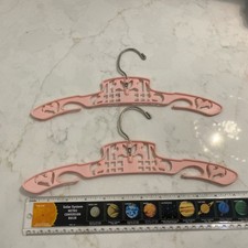 Vtg 1950 s Set 2 Baby Child Clothes Hangers Swivel Lambs Pink Closet