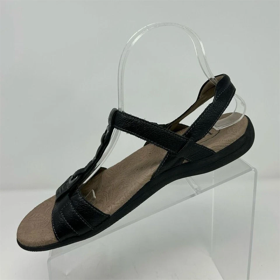 Sandalias para mujer Taos Swifty de cuero negras con cordones talla 9 informales cómodas Foto 4 de 4