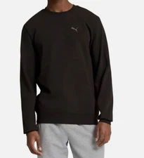Puma Men's Textured Crew Neck Long Sleeves Sweatshirt Black Size XL