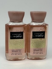 NEW Bath  Body Works A Thousand Wishes 2 Mini Shower Gels Body Wash 3 fl oz